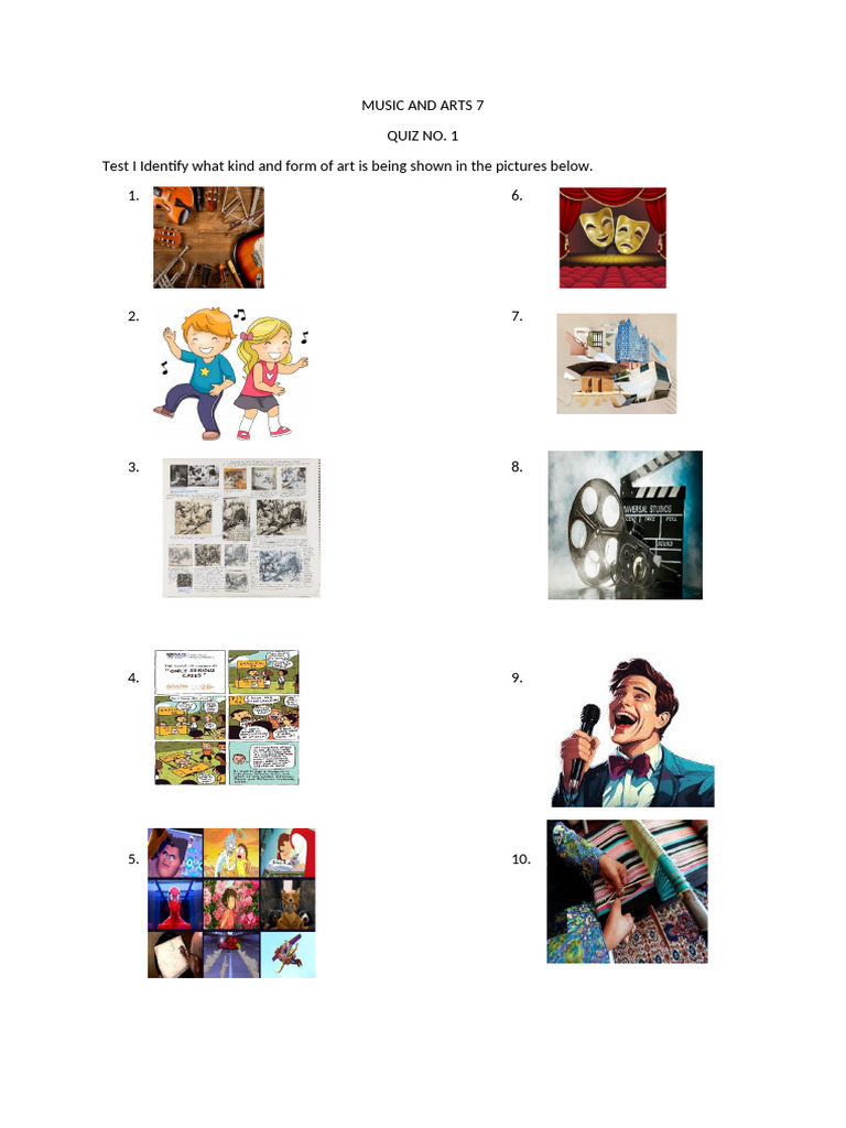 Music and Arts 7 Quiz | PDF