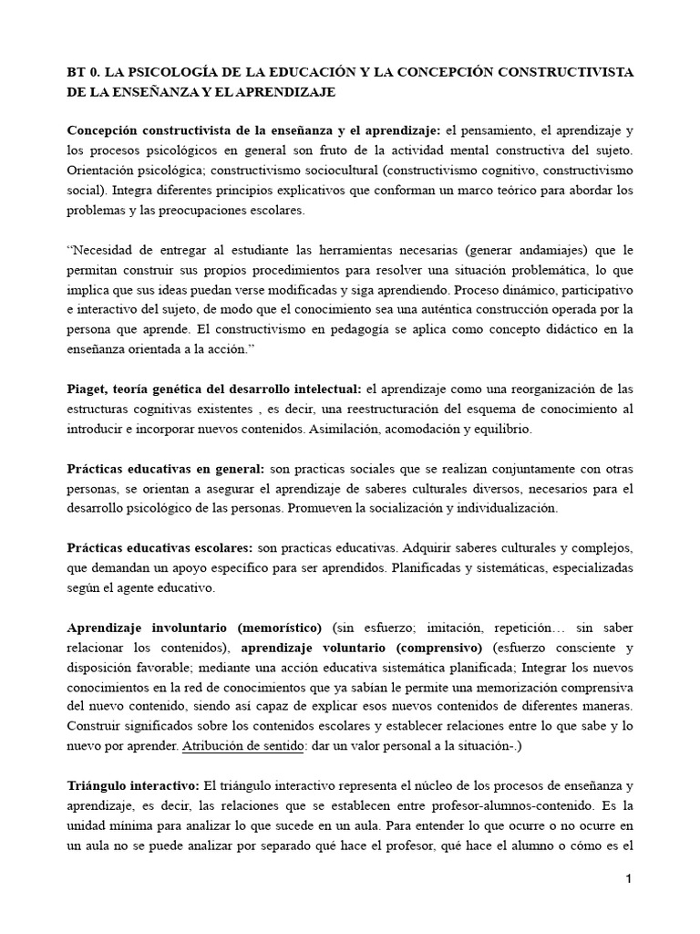 BT0123 | PDF | Constructivismo (filosofía de la educación) | Aprendizaje