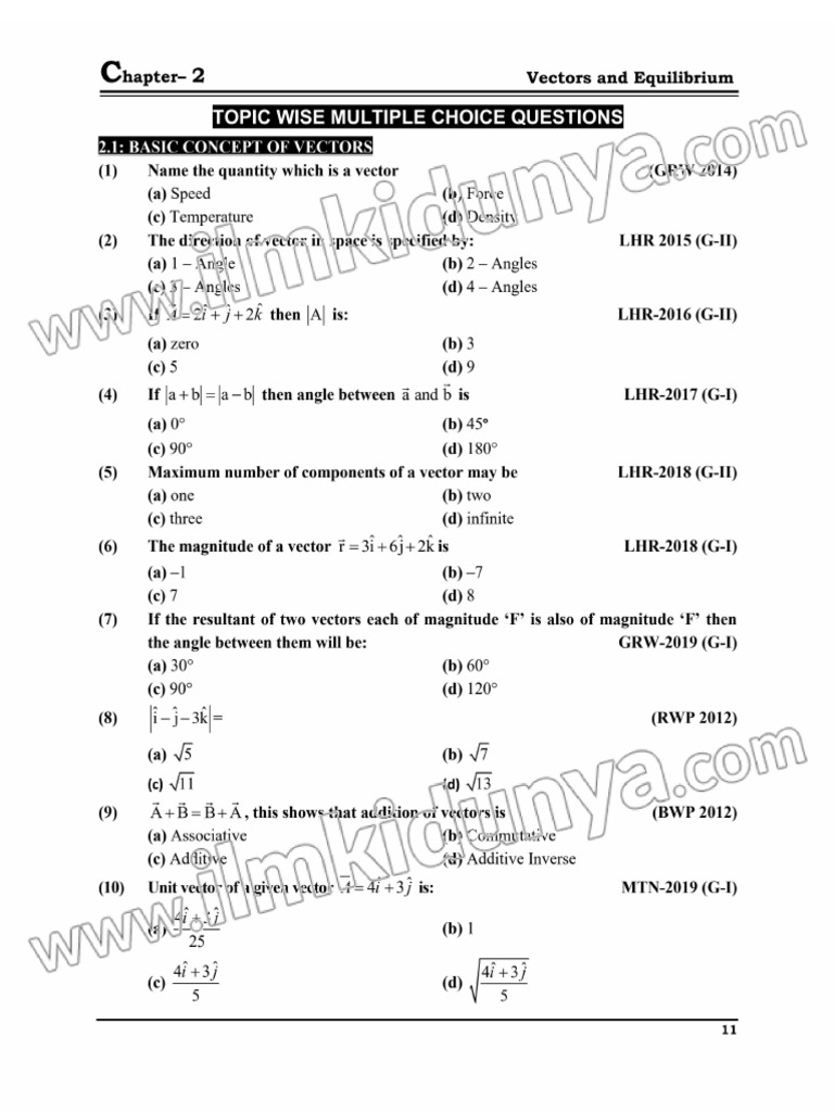 Physics ICS Class 11 Notes Chapter No.2 | PDF