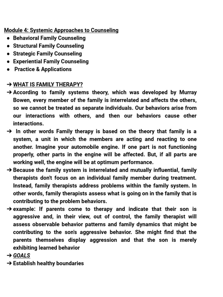 Module 4 Counseling | PDF | Psychotherapy | Family Therapy