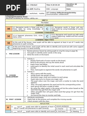 lesson robot  year 2