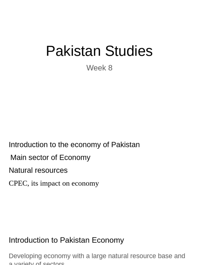 Overview of Pakistan's Economy and Resources | PDF | Pakistan | Economies