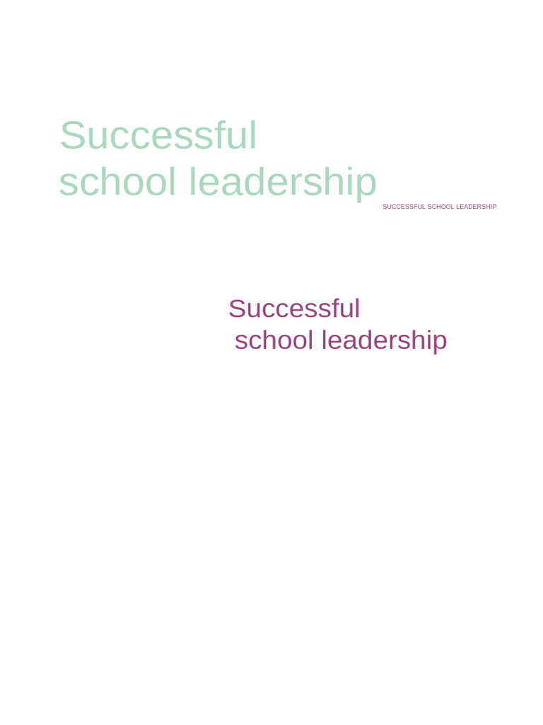 Effective Strategies for School Leadership | PDF | Leadership | Teachers