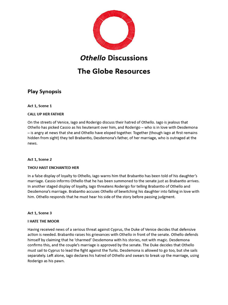 Othello Resources - Shakespeare's Globe Education | PDF | Othello | Iago