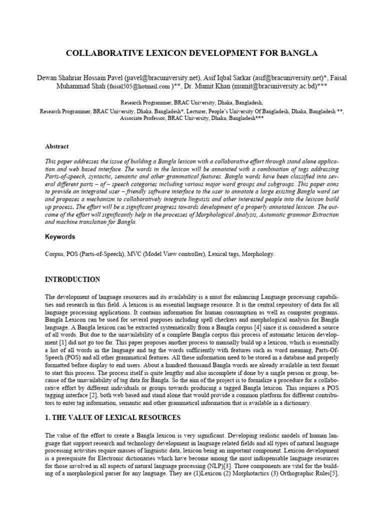 Collaborative Bangla Lexicon Development | PDF | Model–View–Controller ...