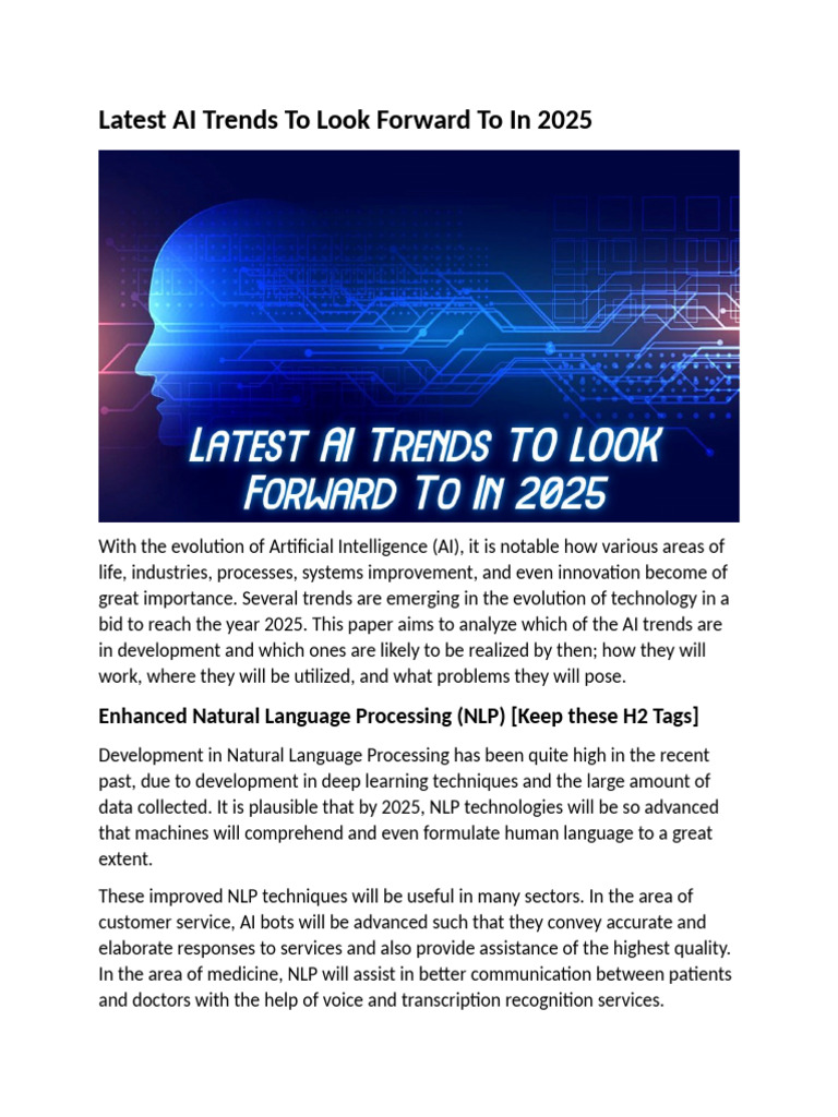 Latest AI Trends To Look Forward To in 2025 | PDF | Artificial ...