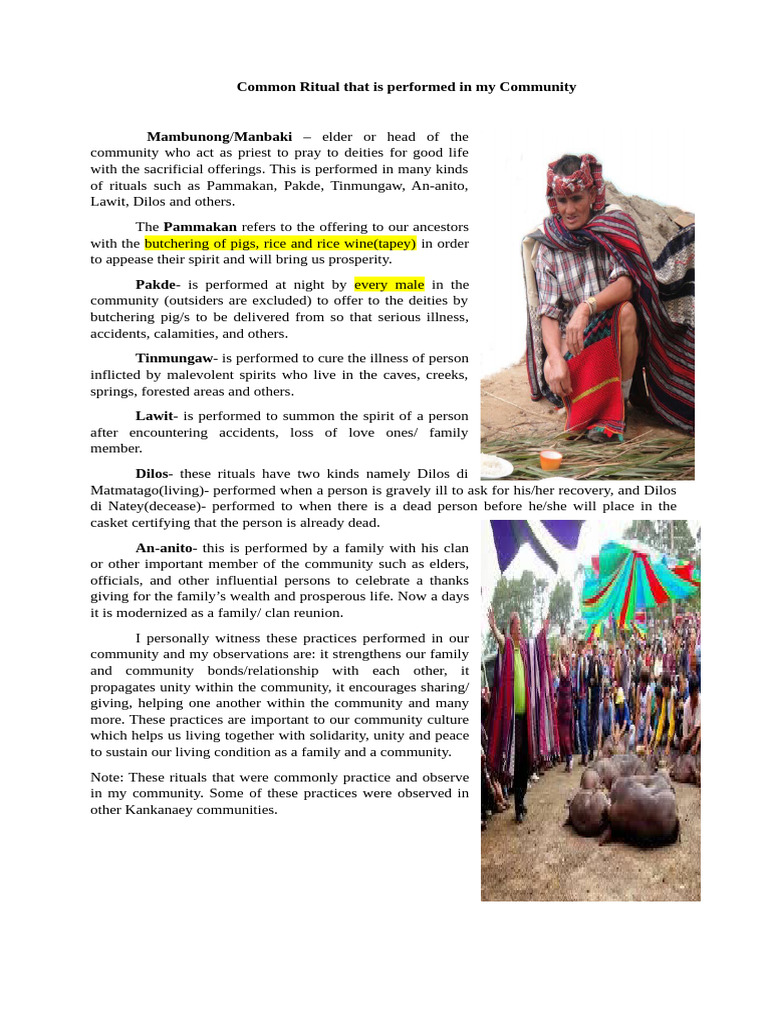 Common Ritual That Is Performed in My Community | PDF