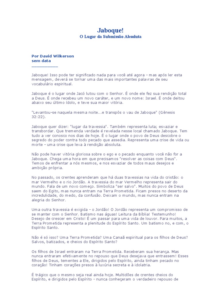 Significado de Jaboque e Submissão a Deus | PDF | Pecado | Jacó
