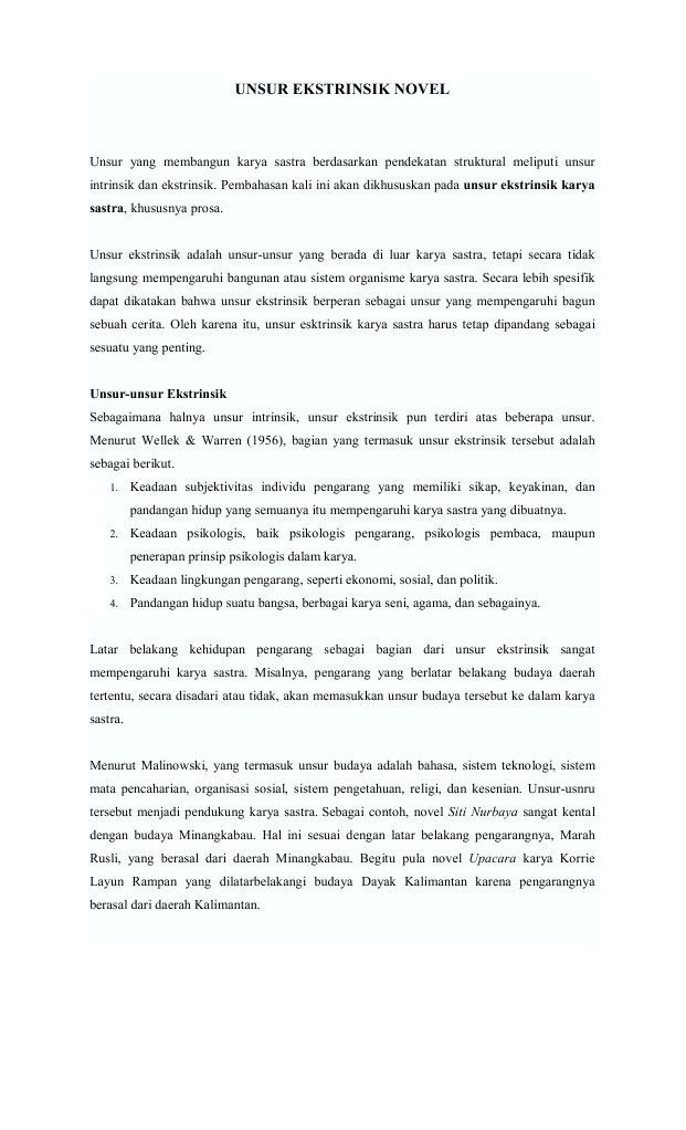 18++ Novel beserta unsur intrinsik dan ekstrinsik singkat ideas