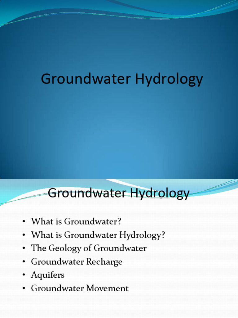 Ground Water Hydrology Pdf Aquifer Groundwater