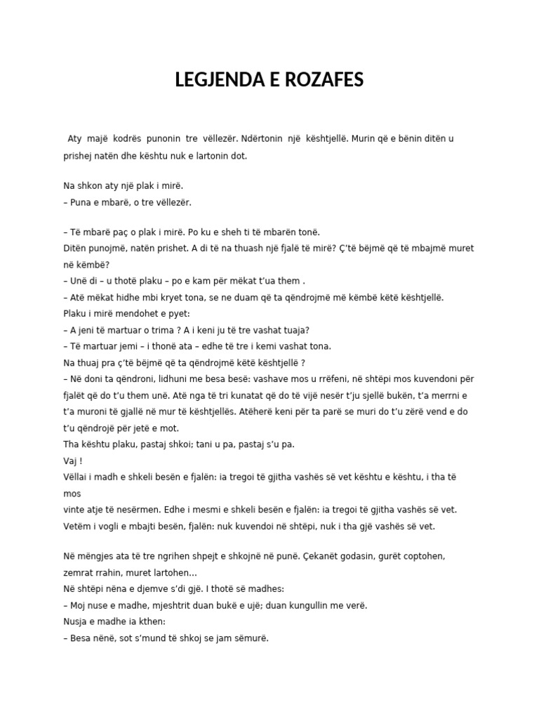 Legjenda e Rozafes | PDF