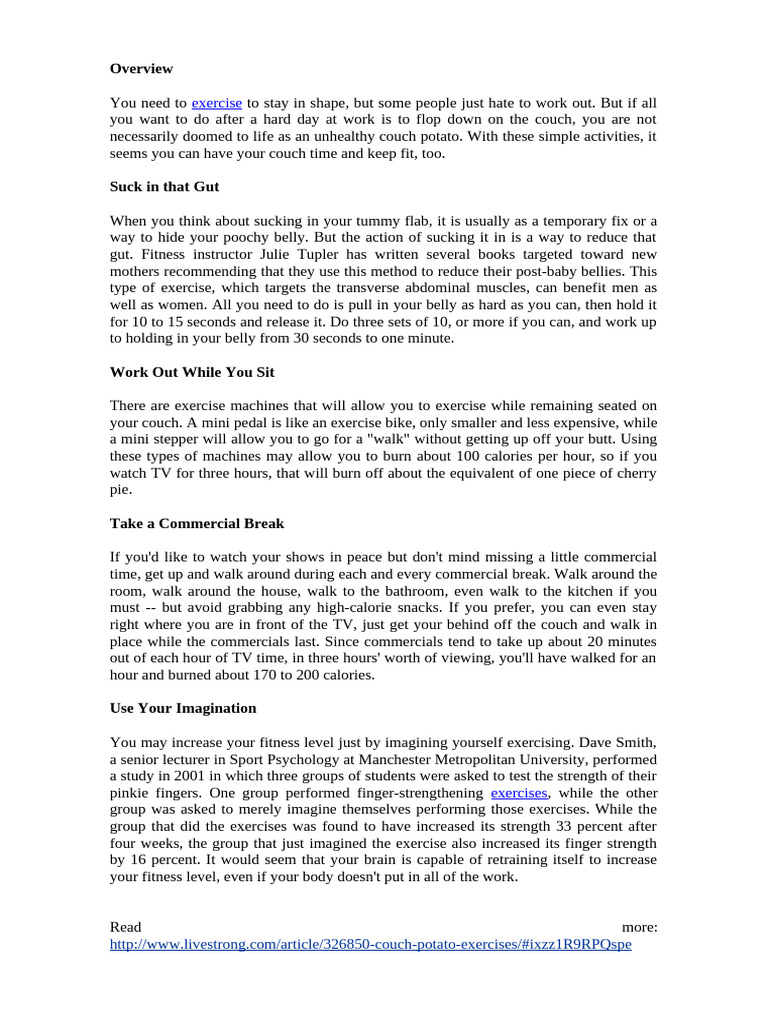 active couch potato study