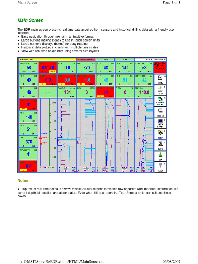 EDR Main Screen Overview and Features | PDF