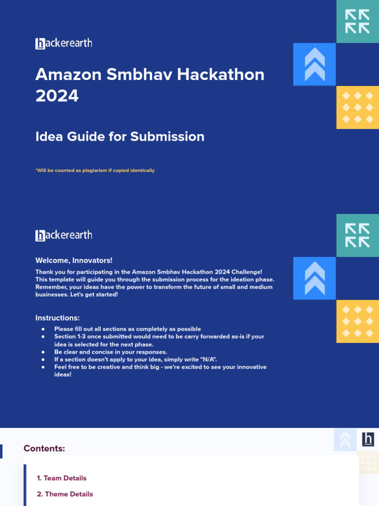 Amazon Smbhav Hackathon 2024 - Idea Guide | PDF | Usability | Cloud ...