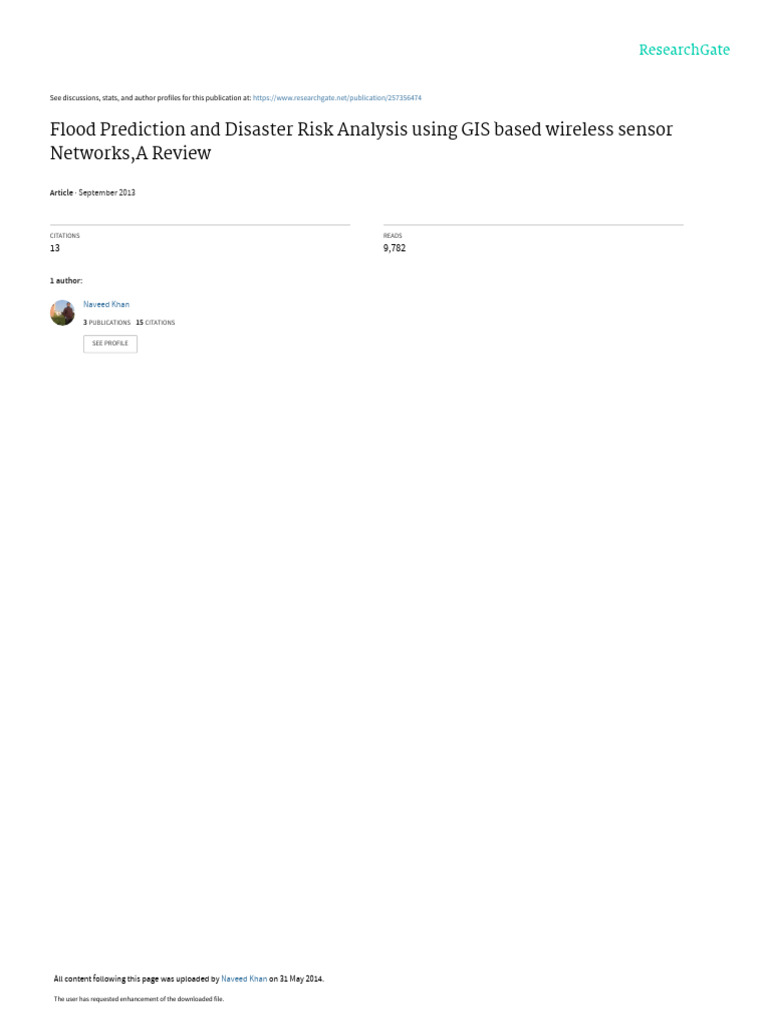 J Basic Appl Sci Res 38632-6432013 | PDF | Flood | Wireless Sensor Network