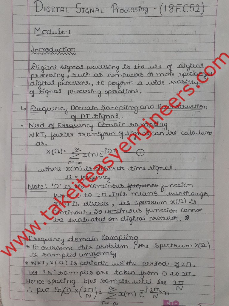 DSP Module 1 Handwritten | PDF