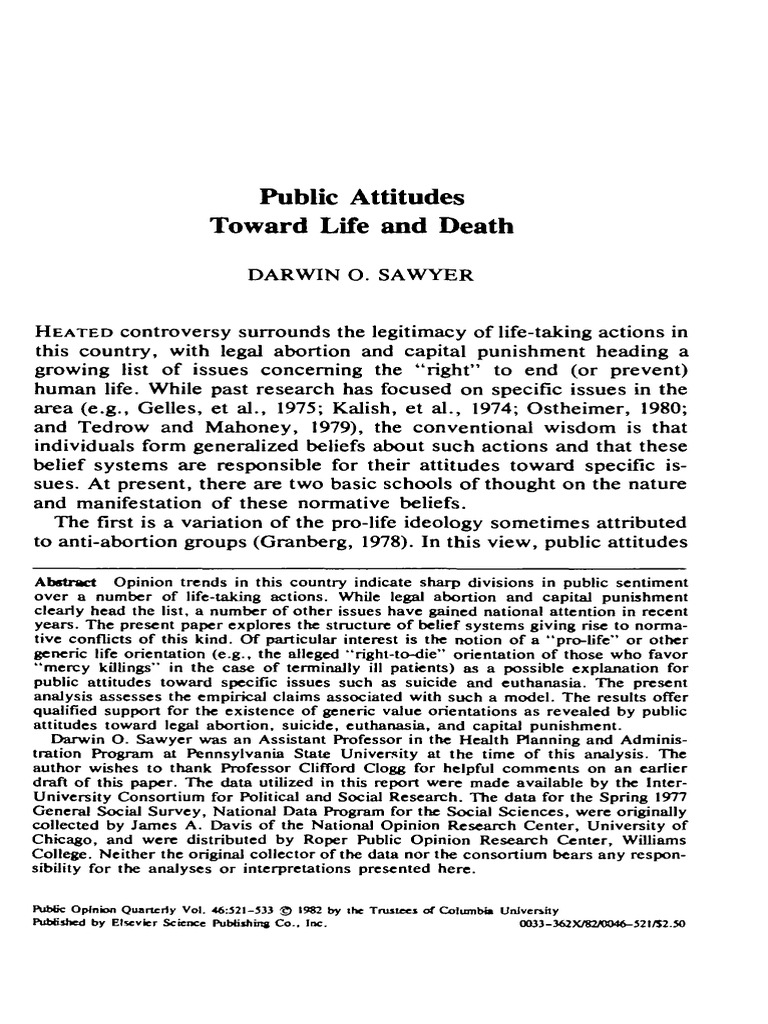 Public Attitudes Toward Life and Death | PDF | Survey Methodology ...
