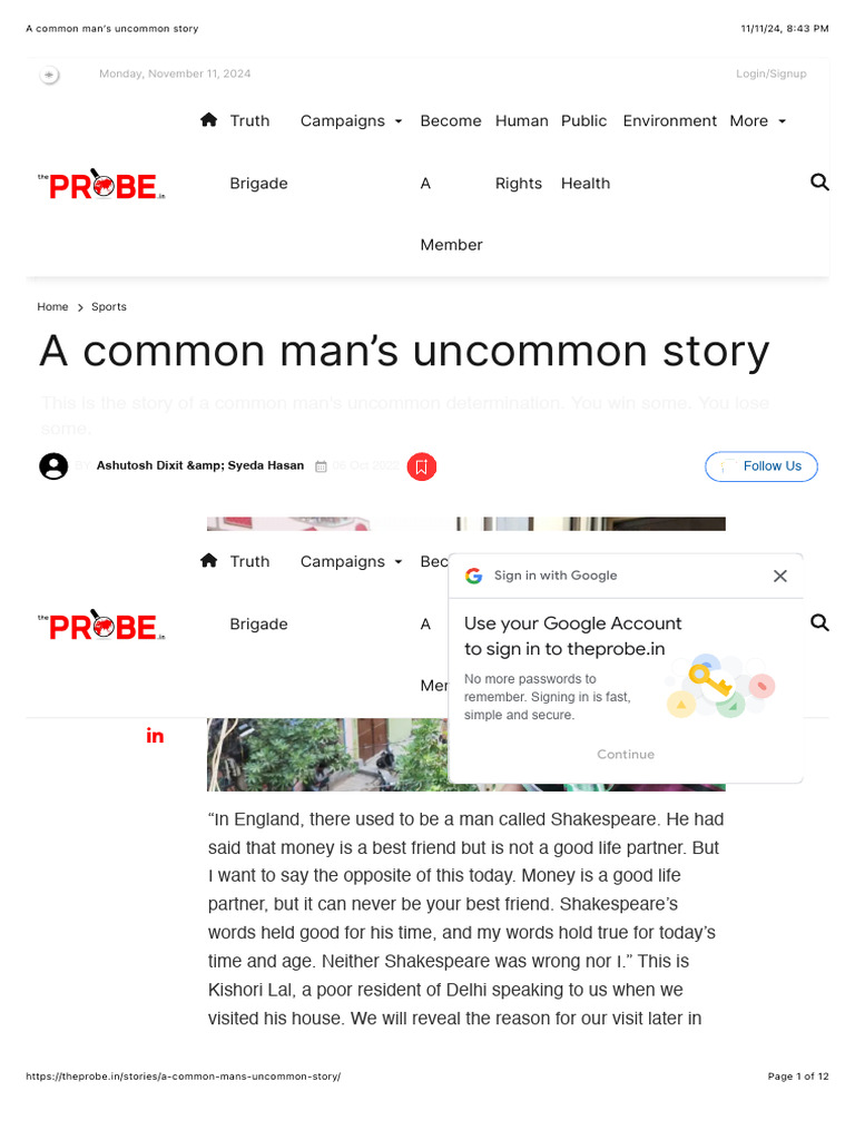 A Common Man's Uncommon Journey | PDF