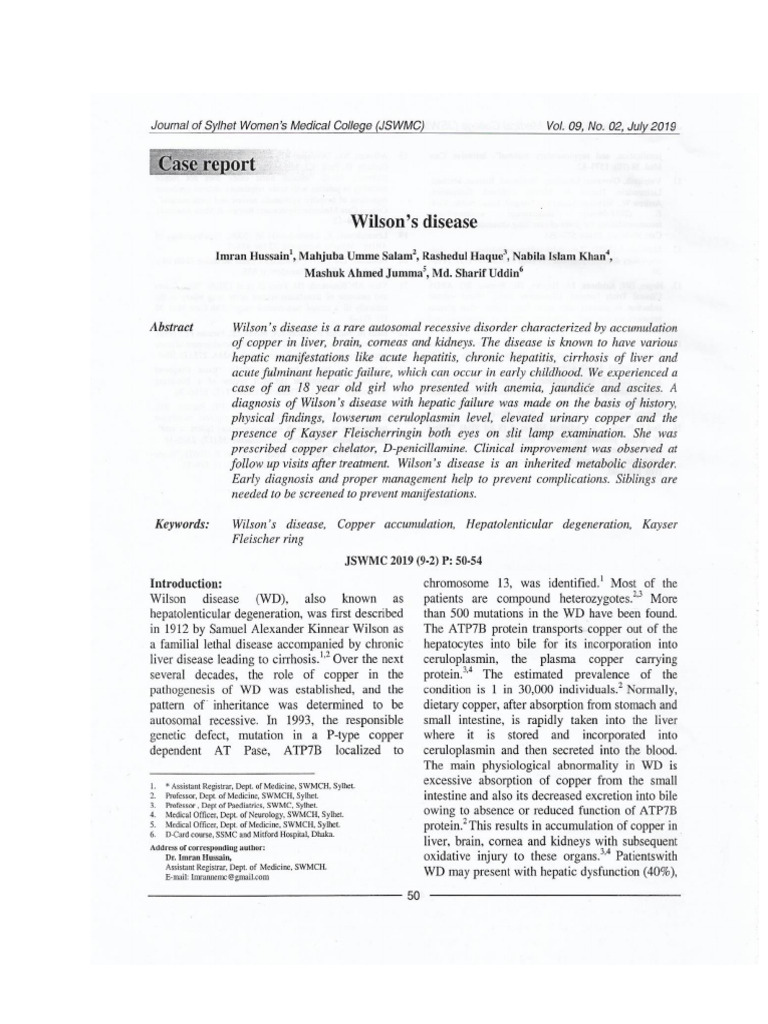 Wilson's Disease | PDF