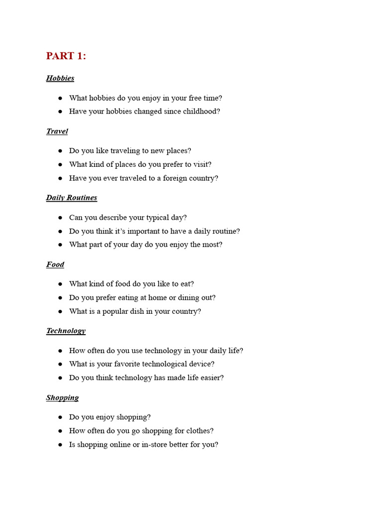 Engaging Topics for Conversation Practice | PDF