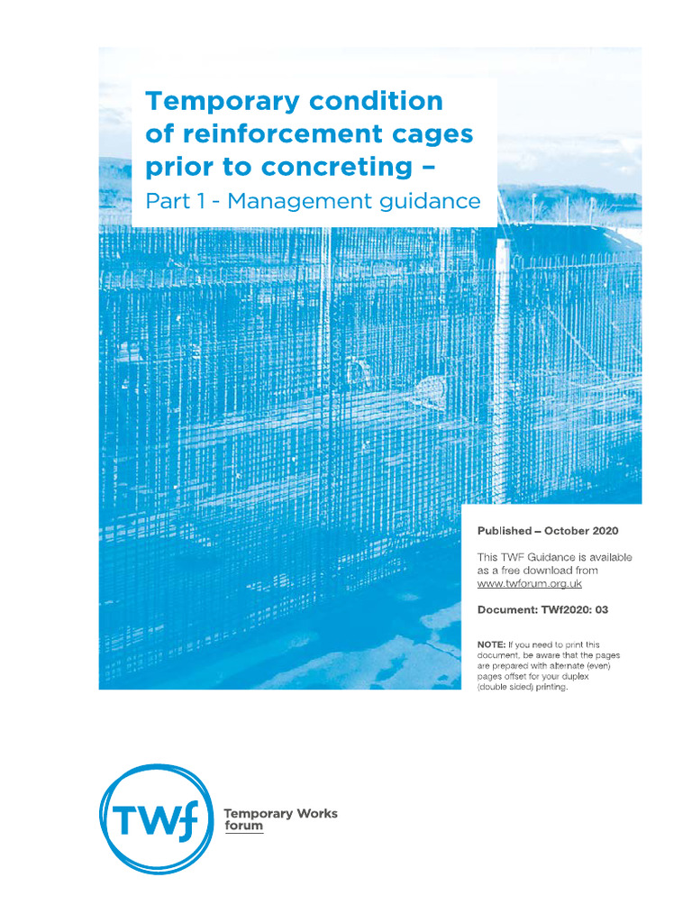 TEf2020-03 Temporary Condition of Reinforcement Cages | PDF