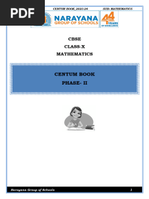 Cbse X Mathematics Phase-II Centum Book 2023-24