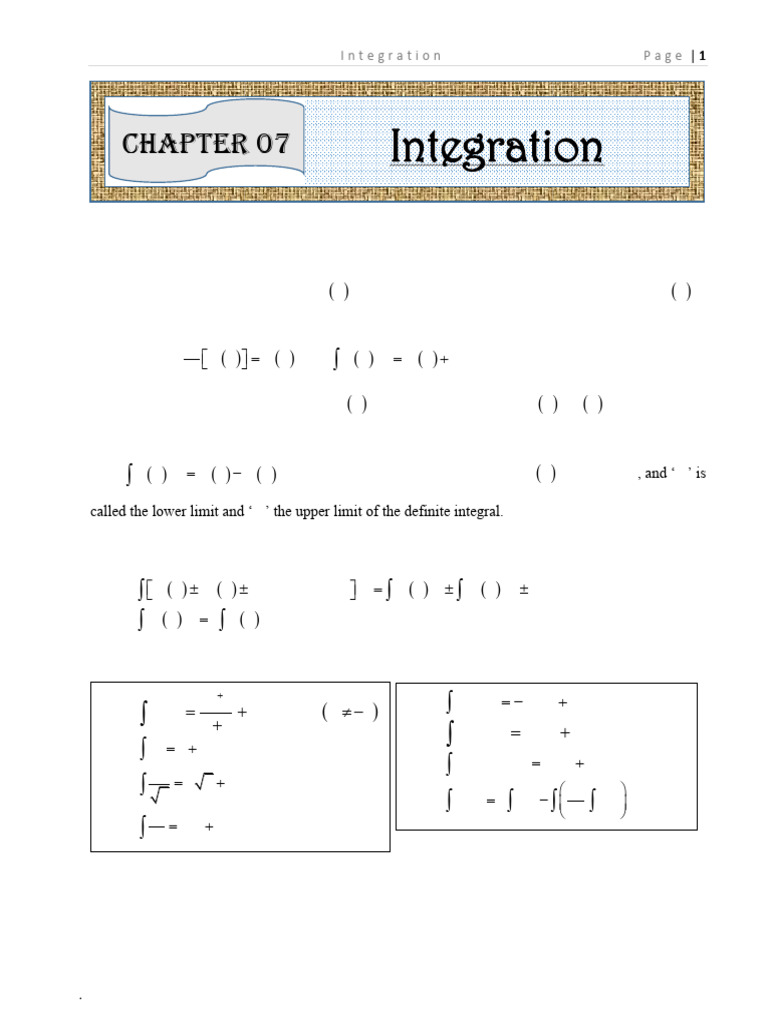 7 chapter 07 integration pdf integral function mathematics 