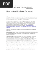 How to Avoid a Price Increase