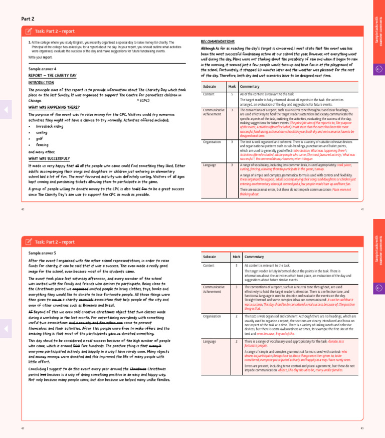 CAE Report Sample: Charity Day Event | PDF | Human Communication ...