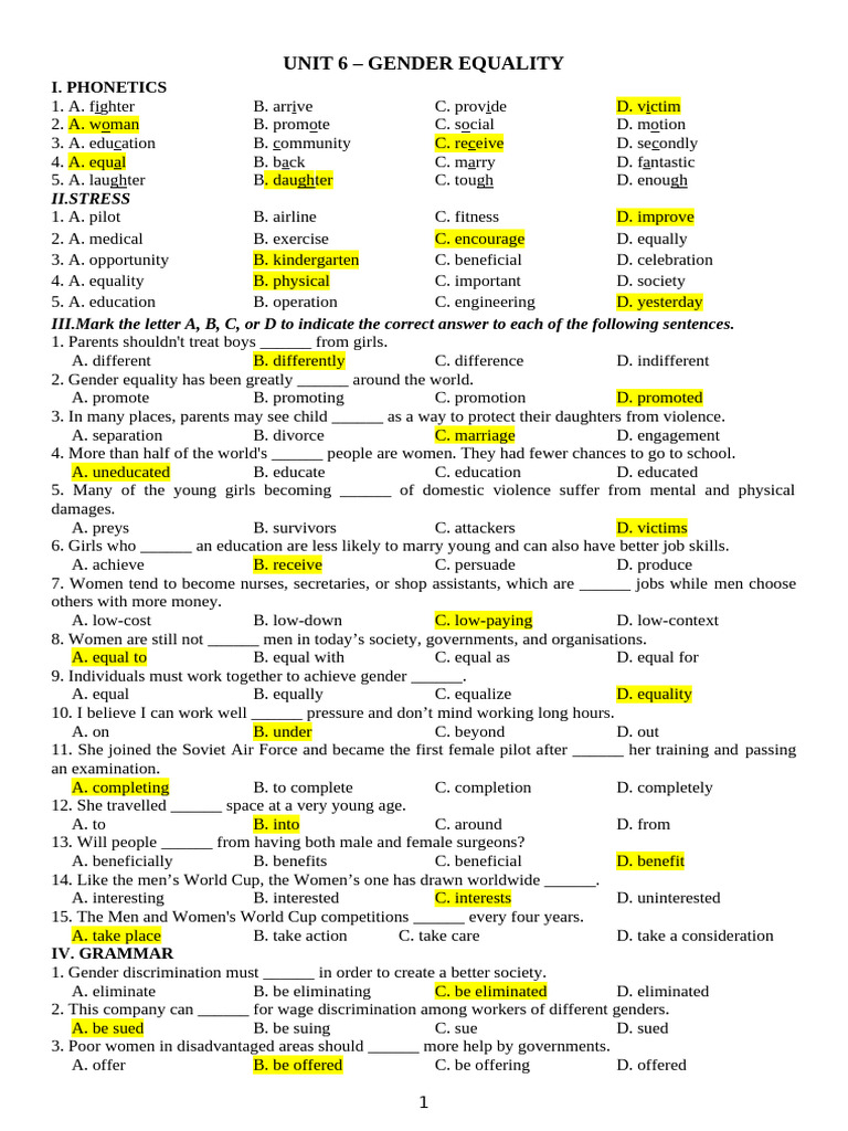 Review U6-10.đã S A.key | PDF | World Wide Fund For Nature | Gender ...
