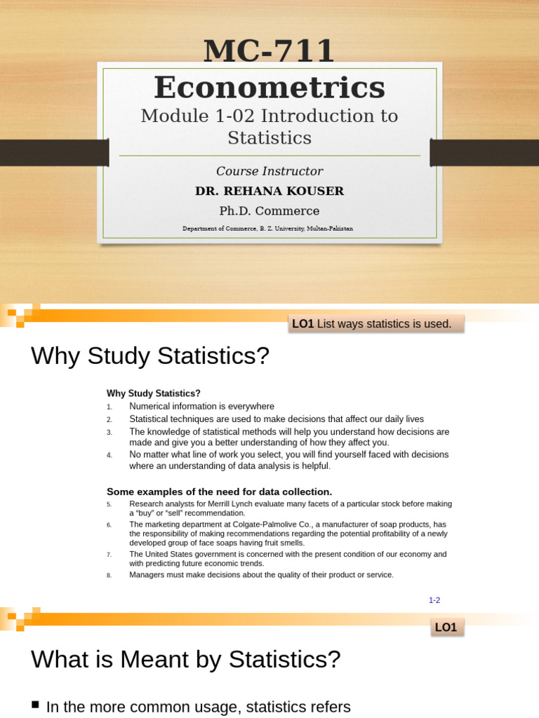 Module 1-02 Introduction To Statistics | PDF | Statistics | Statistical ...