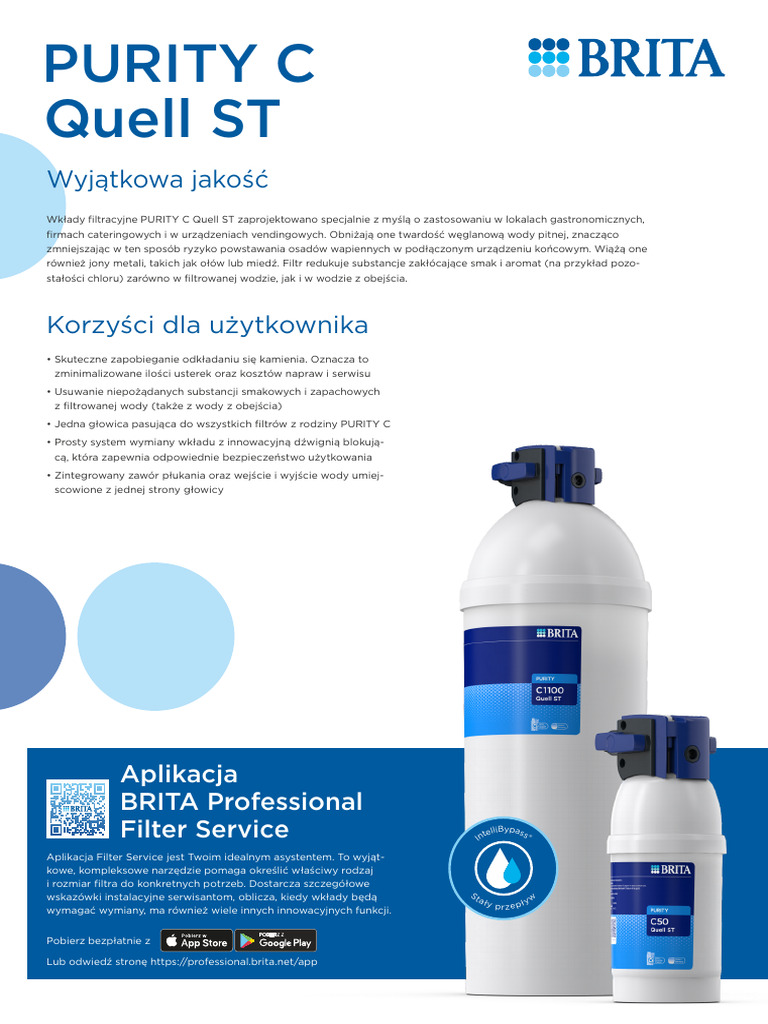 Brita Filter Purity C Quell ST Datasheet PL PL | PDF