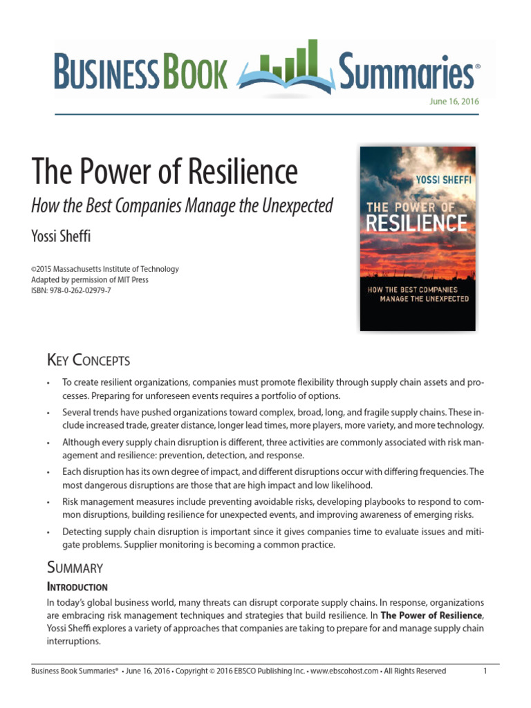 The Power of Resilience | PDF | Supply Chain | Risk