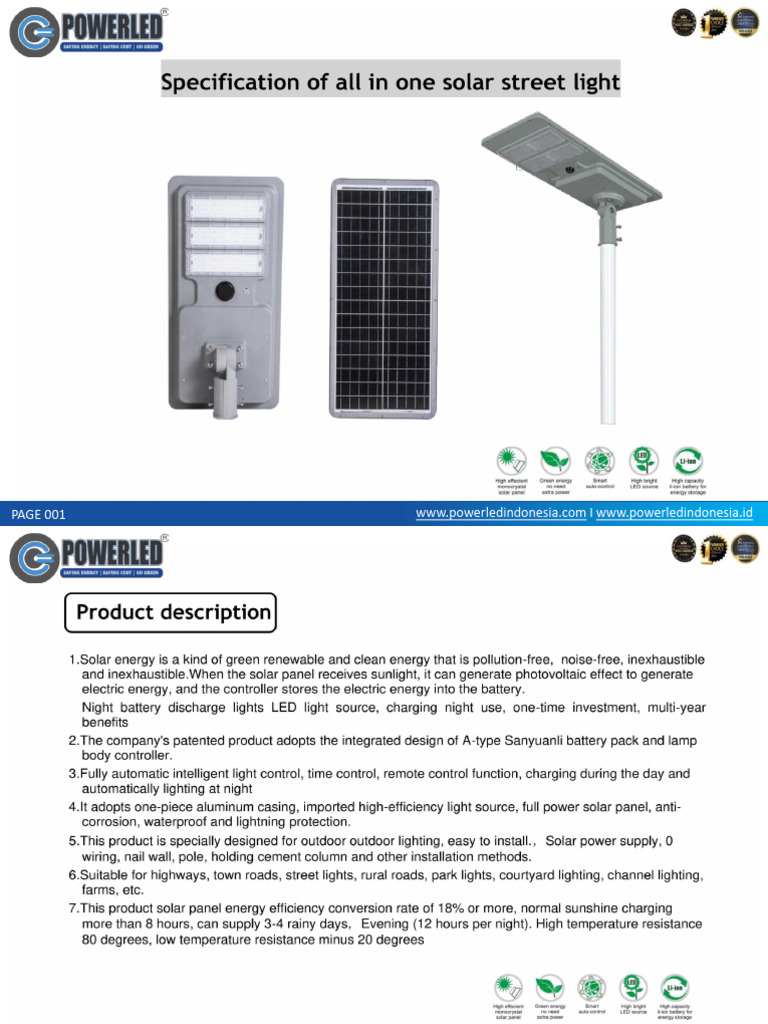 New Model 80W AIO SOLAR STREET LIGHT | PDF