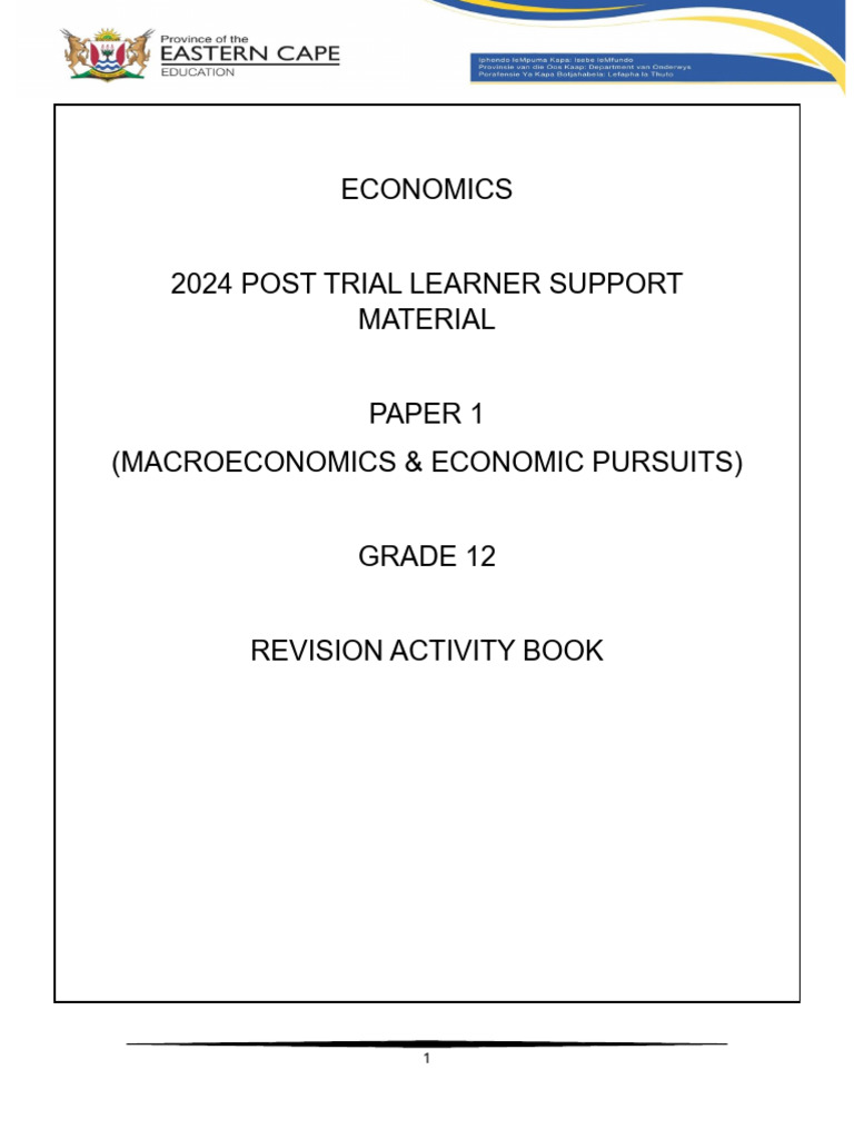 Grade 12 Economics Revision Guide | PDF | Taxes | Gross Domestic Product
