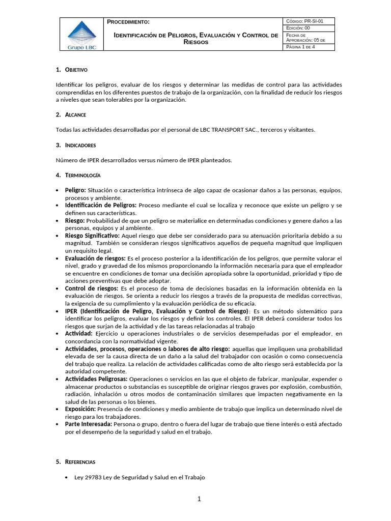 Identificación y Control de Riesgos Laborales | PDF | Riesgo ...