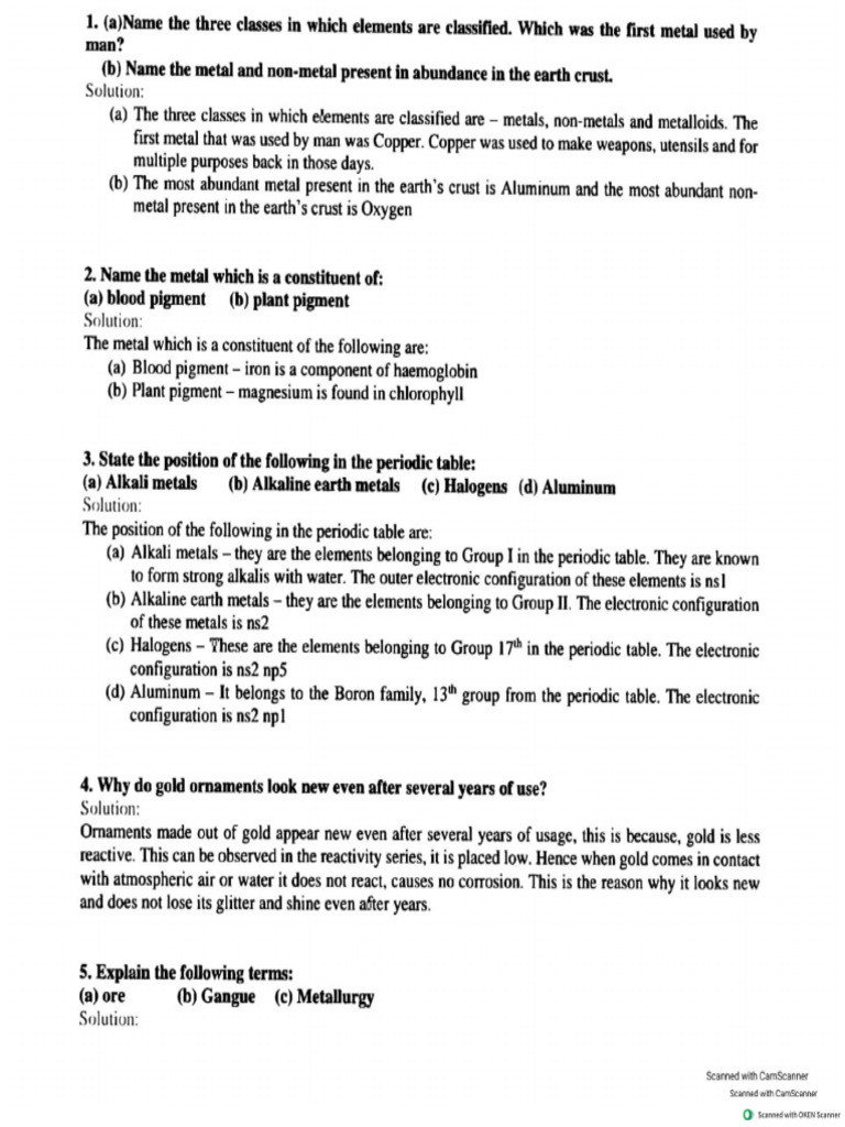 Class - X Subject Chemistry Chapter No 7 Metallurgy | PDF