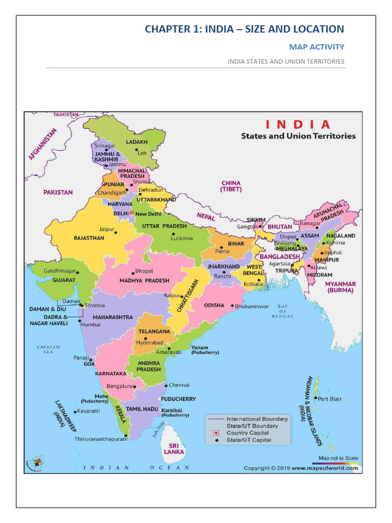 India and Its Union Territory - Geography | PDF