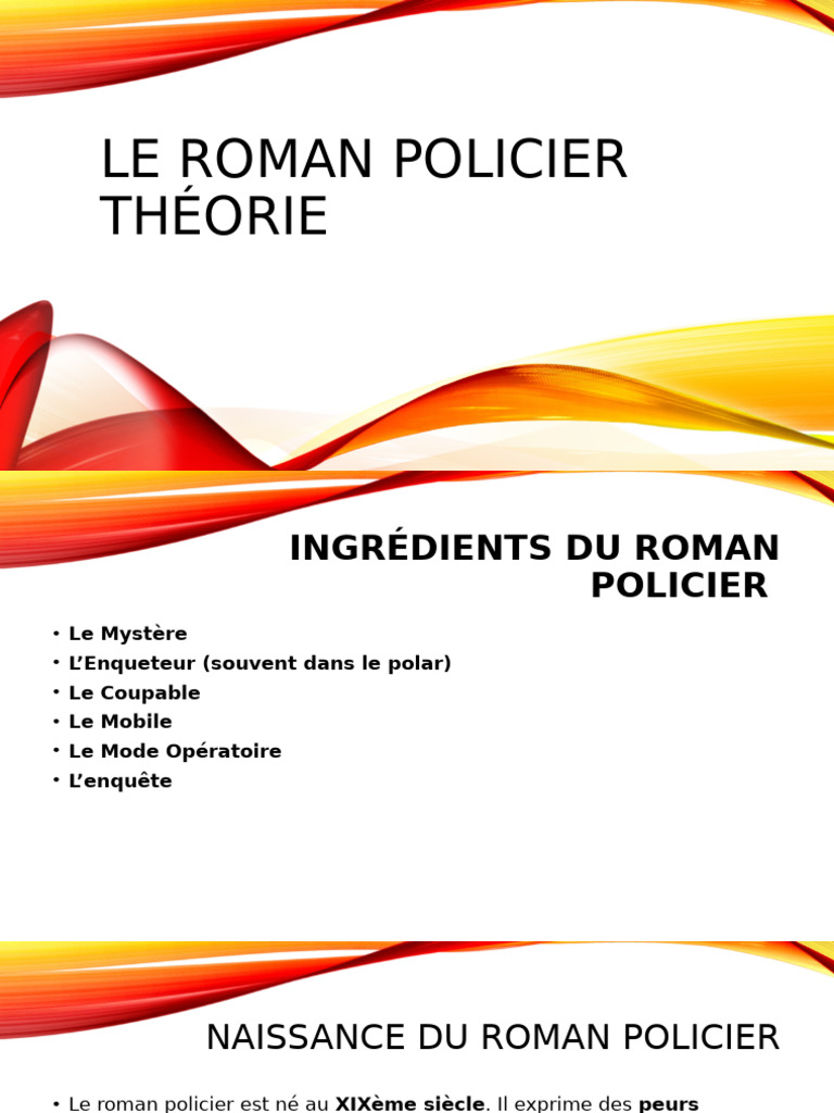 Caractéristiques du Roman Policier | PDF | Thriller (Genre) | Fiction crime
