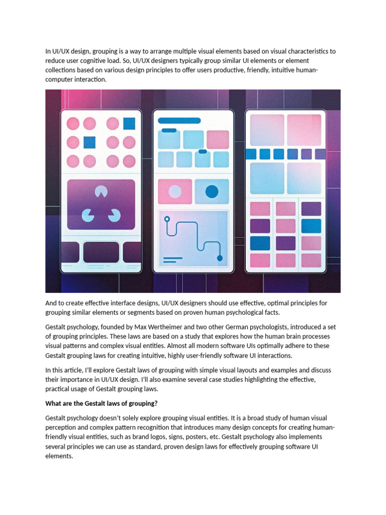 Gestalt Laws of Grouping Shape UX | PDF | User Interface | Computing