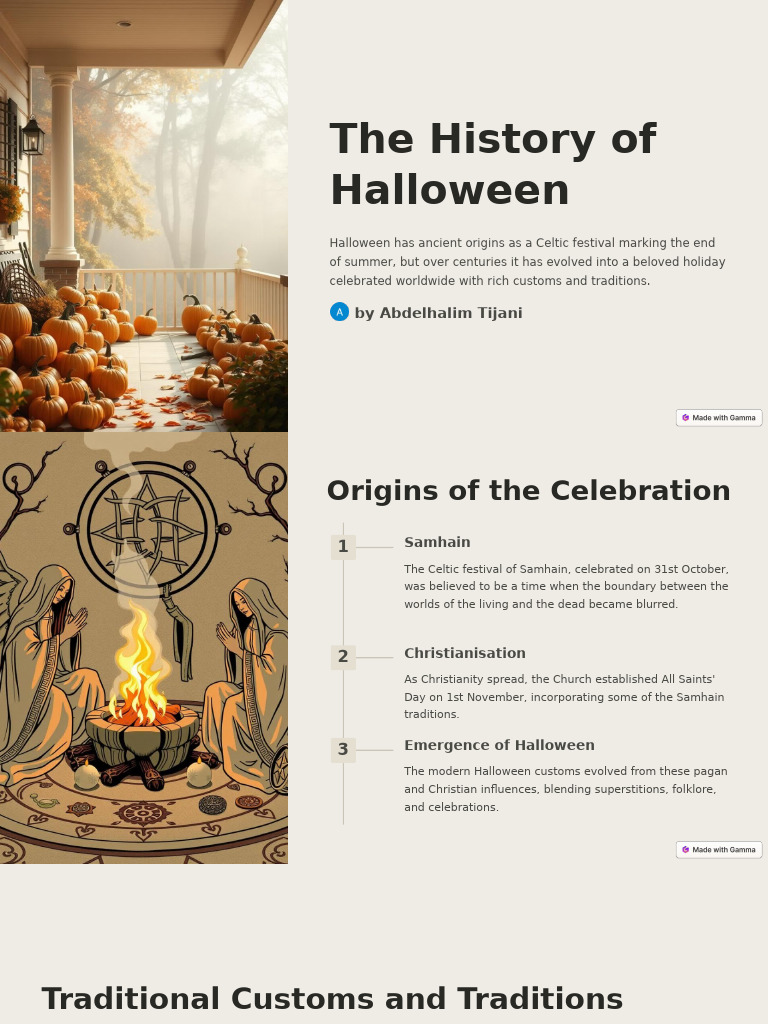 History and Traditions of Halloween | PDF | Halloween | Trick Or Treating