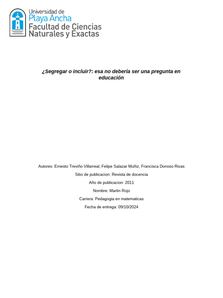 Segregar o Incluir | PDF | Desigualdad social | Discriminación y ...