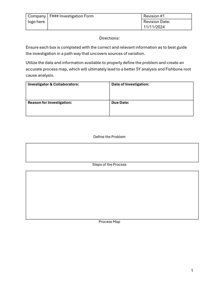 Tier 3 Investigation Form