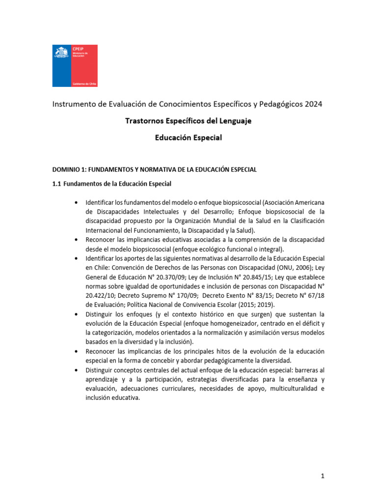 Evaluación de Educación Especial 2024 | PDF | Invalidez | Educación ...
