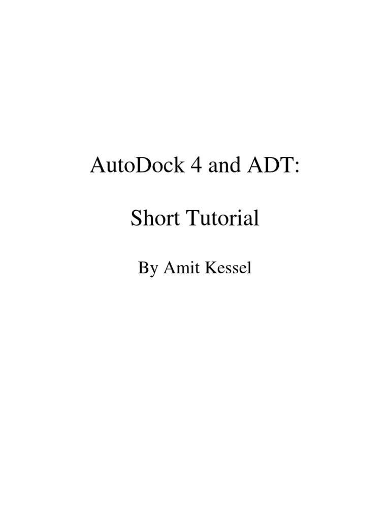 AutoDock 4.2.6 Tutorial Guide | PDF