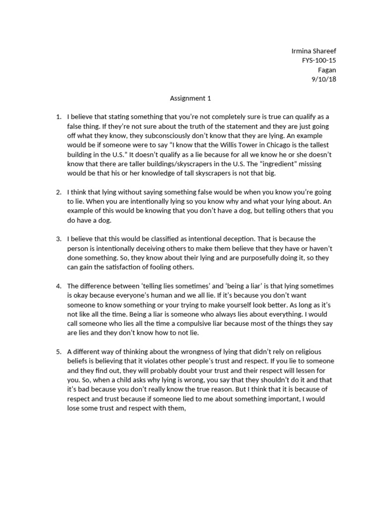 Understanding the Nature of Lying | PDF | Lie | Deception