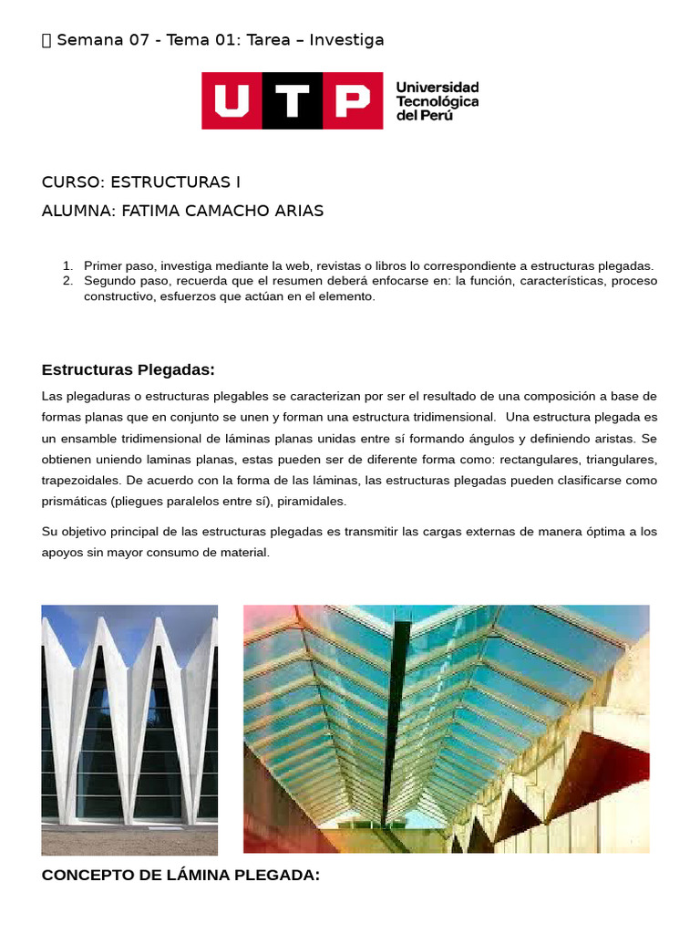 Estructuras Plegadas: Función y Construcción | PDF | Viga (Estructura ...