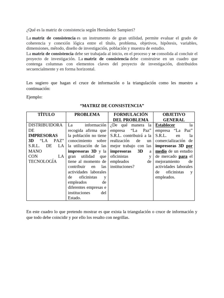 Ejemplos de matriz de consistencia | PDF