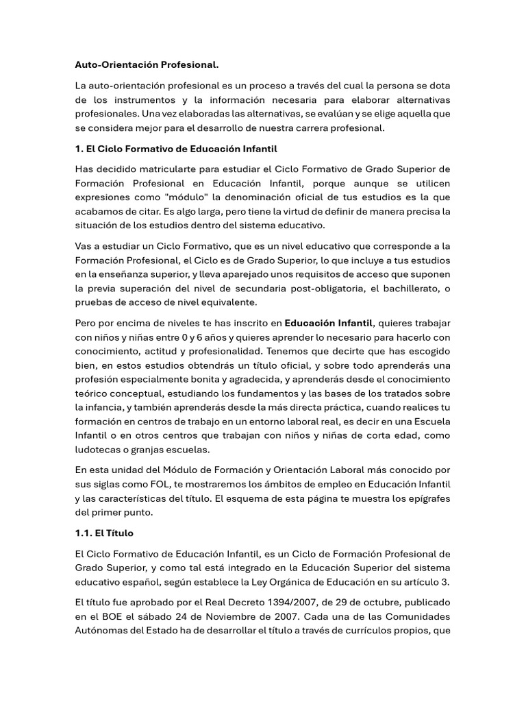 FOL01 | PDF | Educación de la primera infancia | Plan de estudios