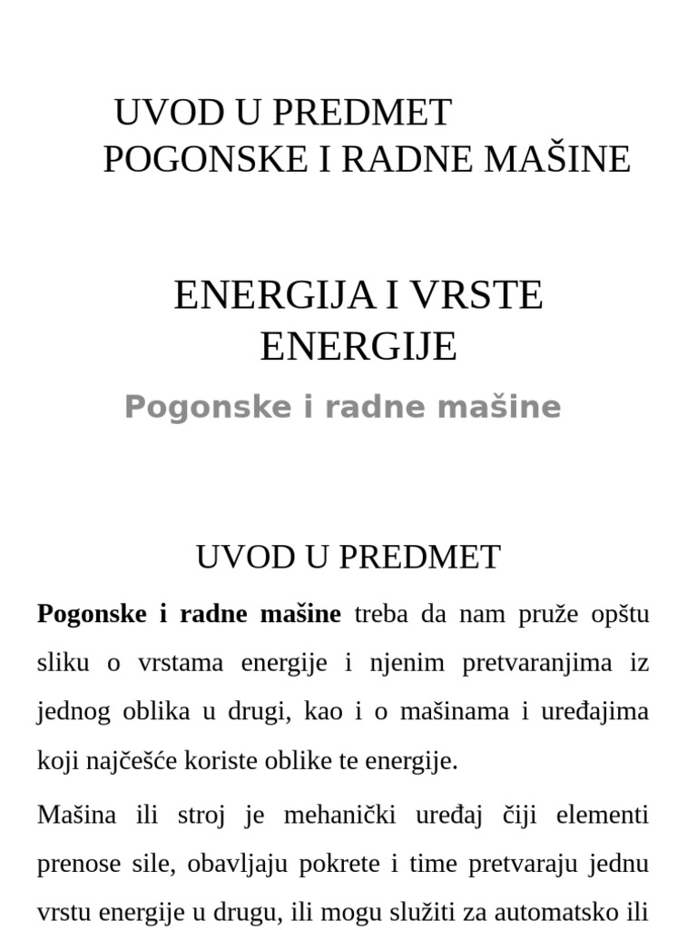 Energija I Vrste Energije | PDF